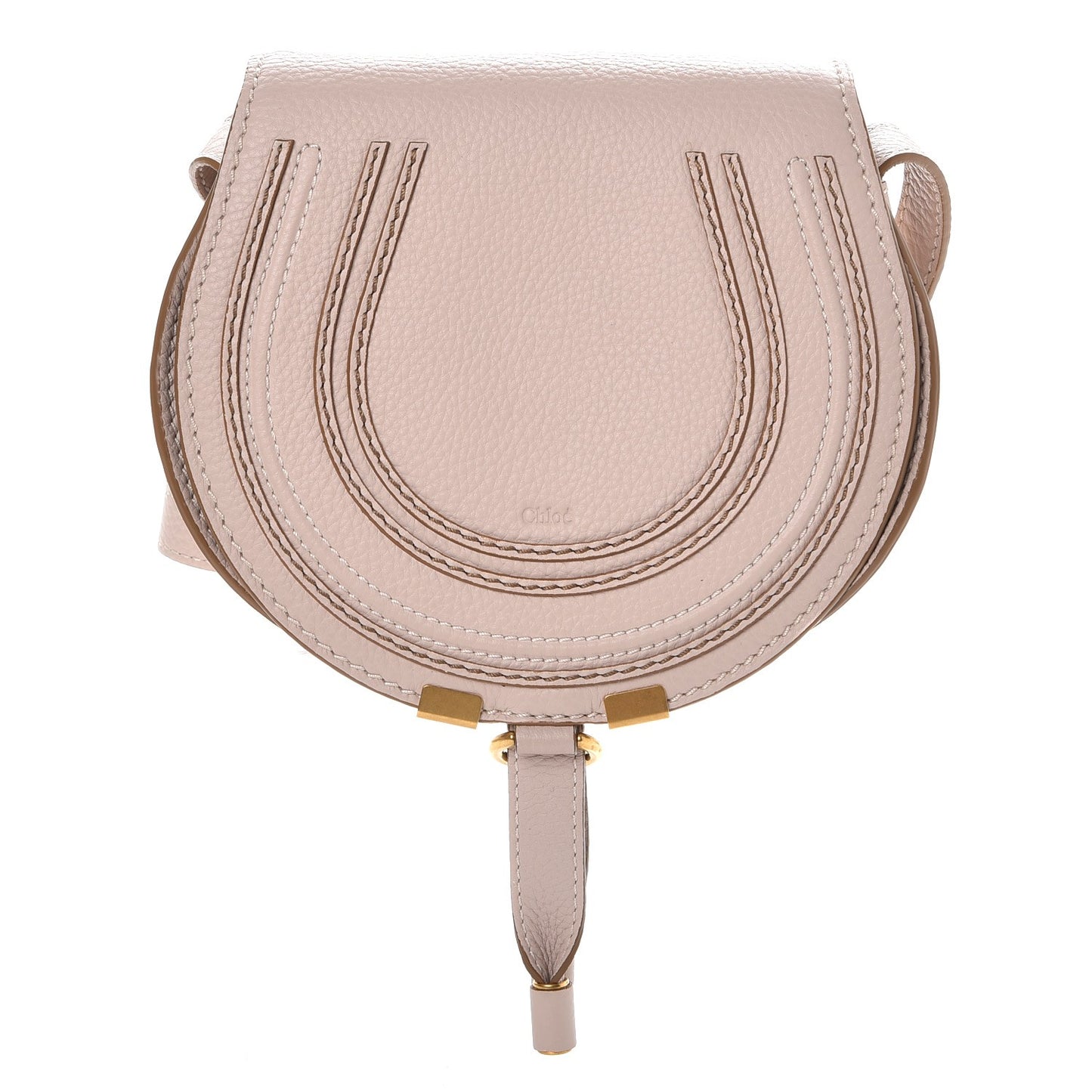 Calfskin Mini Marcie Round Crossbody Bag Abstract White