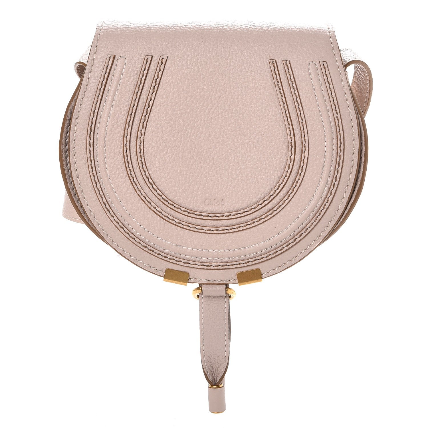 Chloe Calfskin Mini Marcie Round Crossbody Bag Abstract White 1 of 8