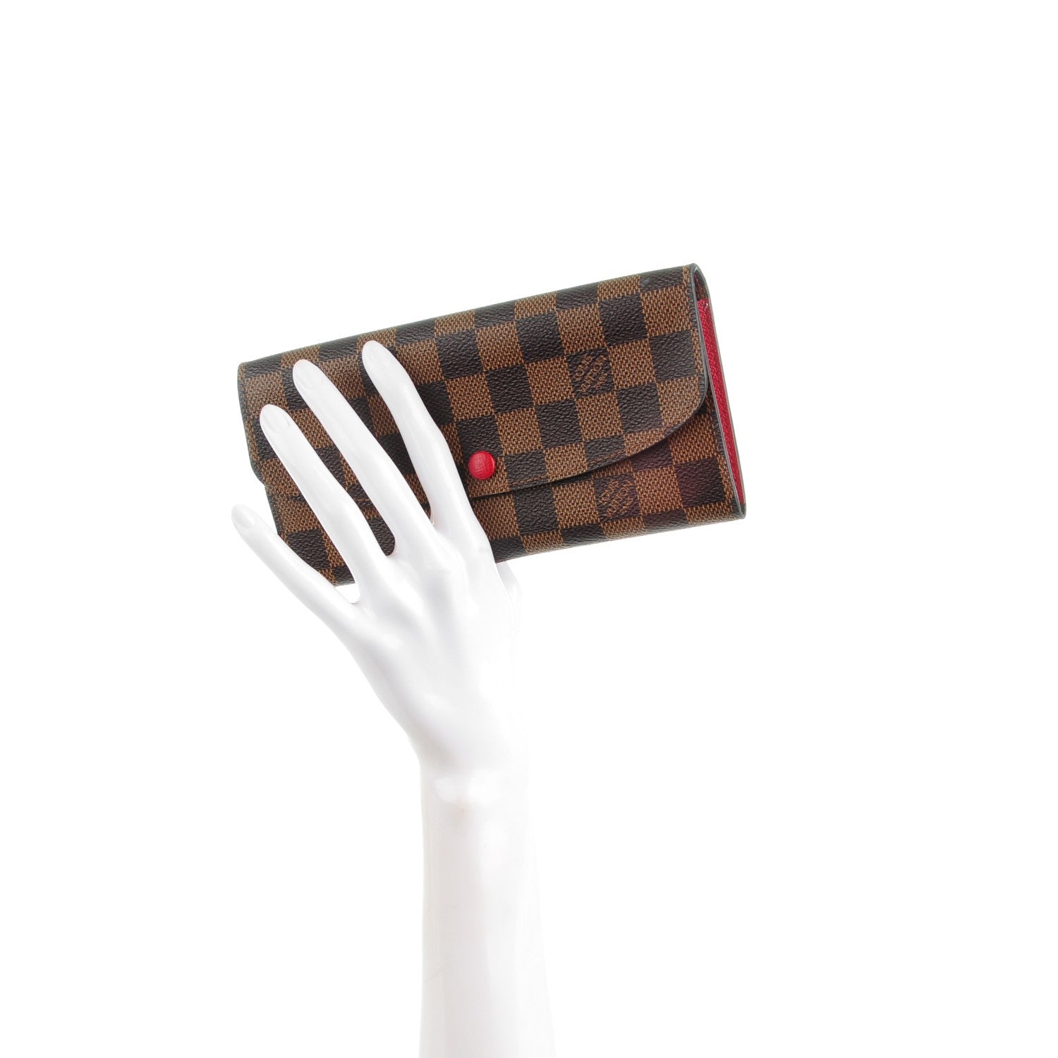 Louis Vuitton Damier Ebene Emilie Wallet Red 2 of 7