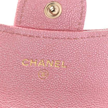 Chanel Iridescent Caviar Quilted Flap Card Holder Rose Pink 6 of 9