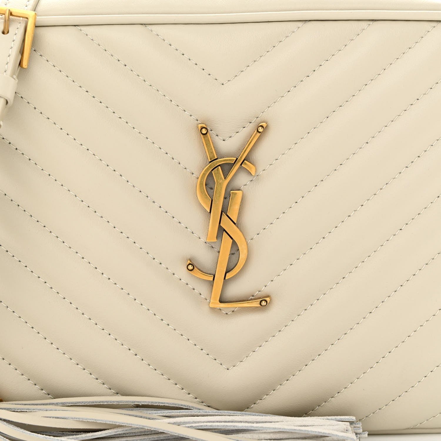 Saint Laurent Calfskin Matelasse Monogram Lou Camera Bag Crema Soft 8 of 10