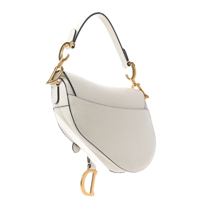 Christian Dior Grained Calfskin Mini Saddle Bag White 3 of 12