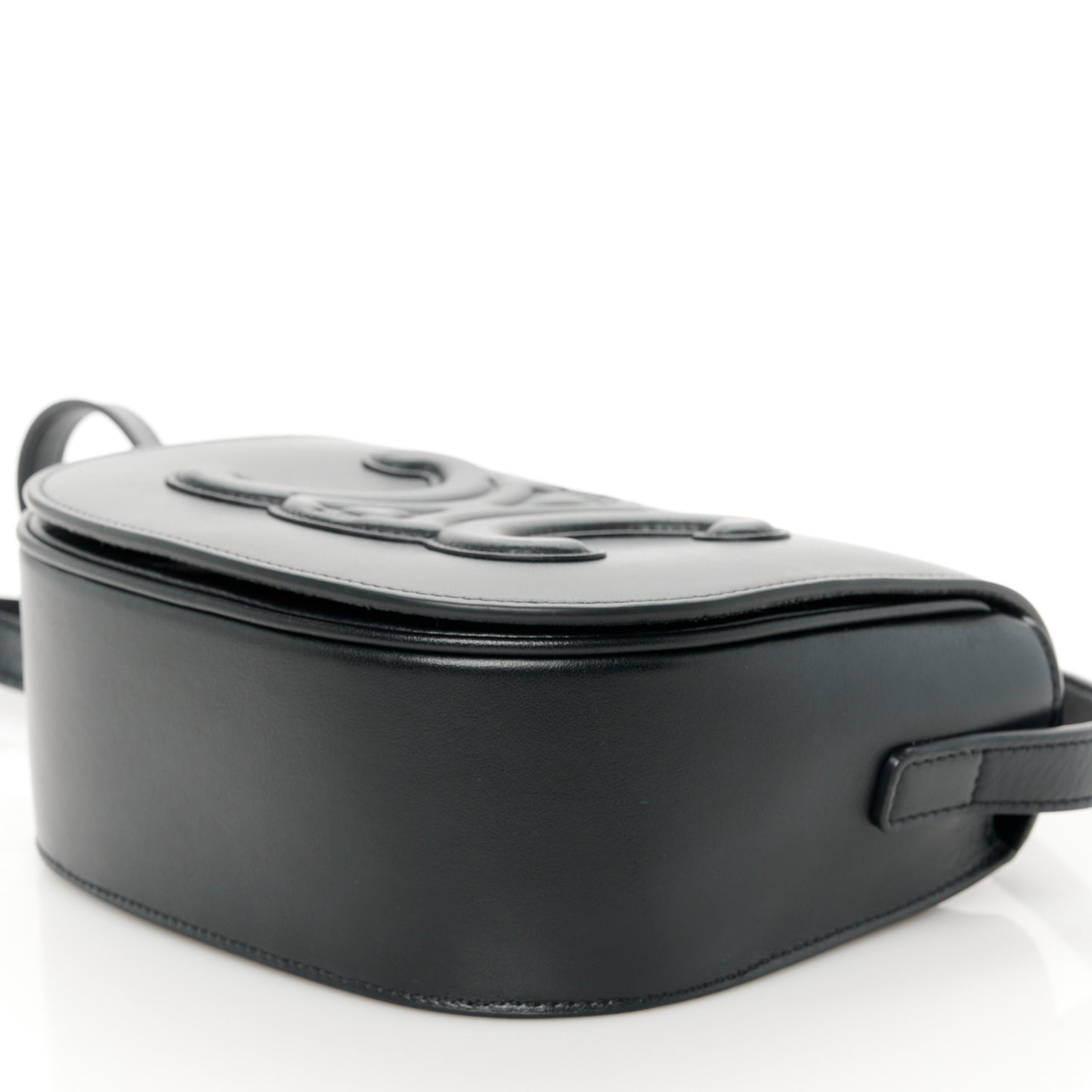 Smooth Calfskin Cuir Triomphe Folco Crossbody Bag Black