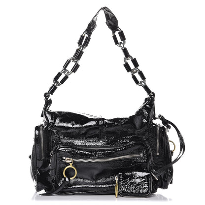 Chloe Crinkled Patent Betty Hobo Black 1 of 15