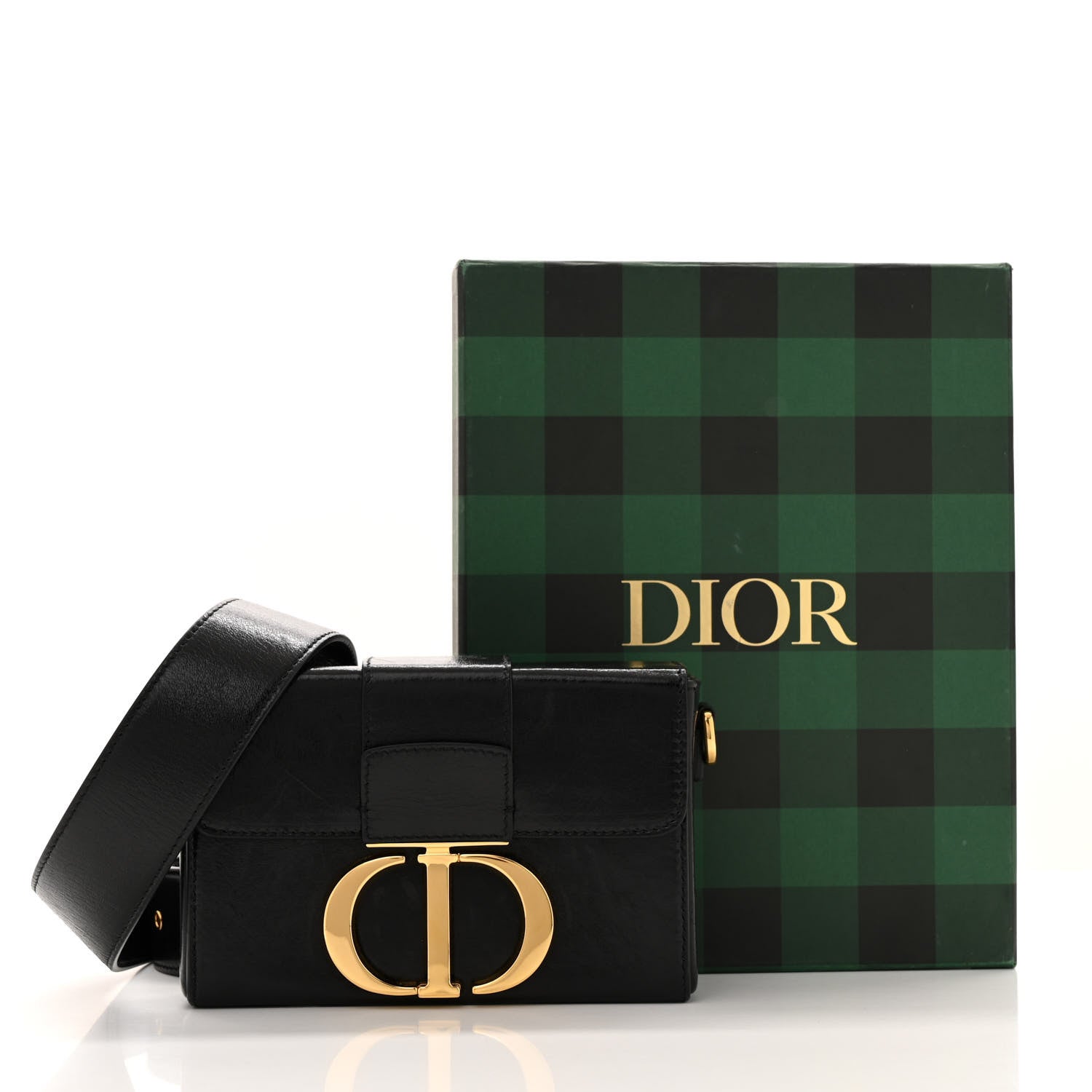 Christian Dior Crackled Lambskin 30 Montaigne Box Bag Black 14 of 14