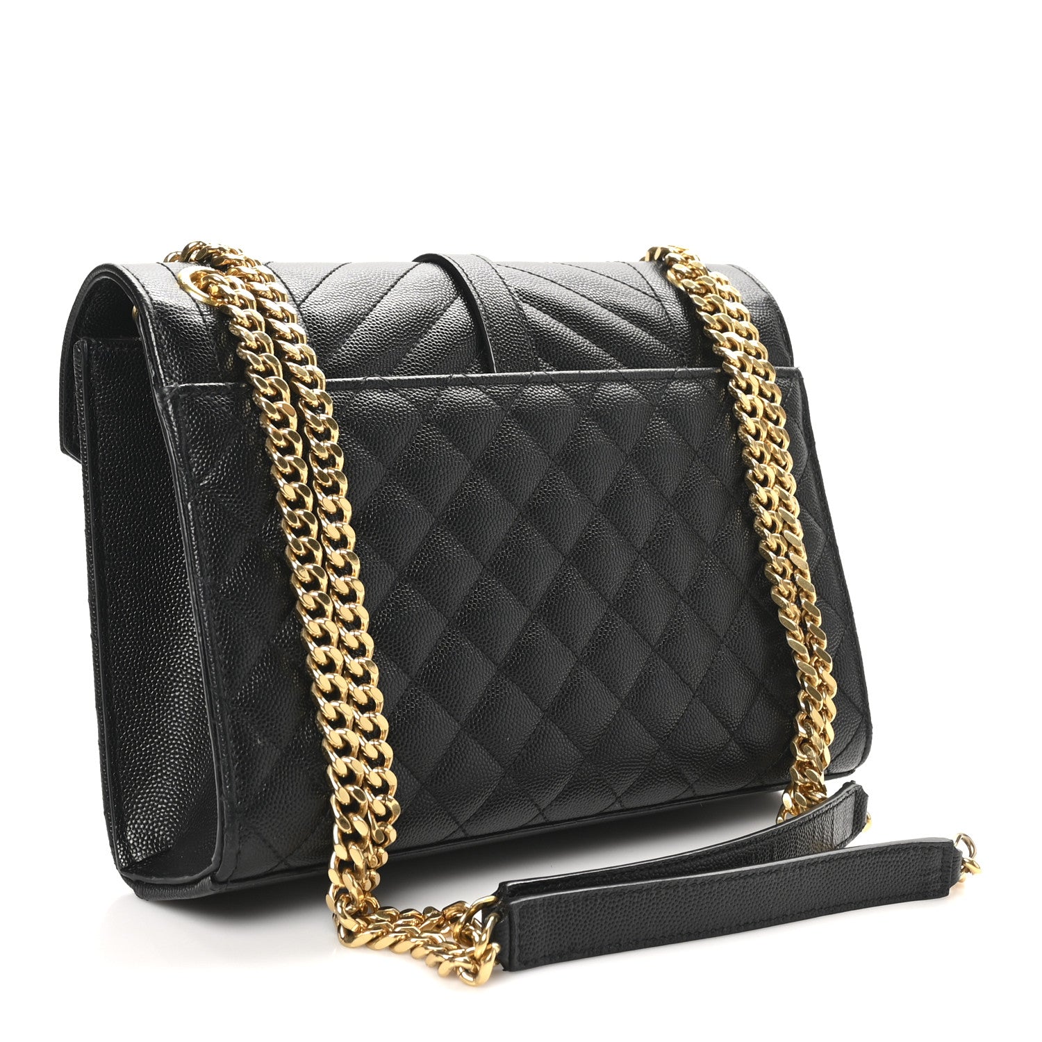 Saint Laurent Grain De Poudre Textured Mixed Matelasse Triquilt Medium Monogram Satchel Black 3 of 10