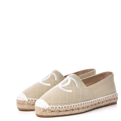 Chanel Fabric Biarritz CC Espadrilles 39 White Beige 2 of 11