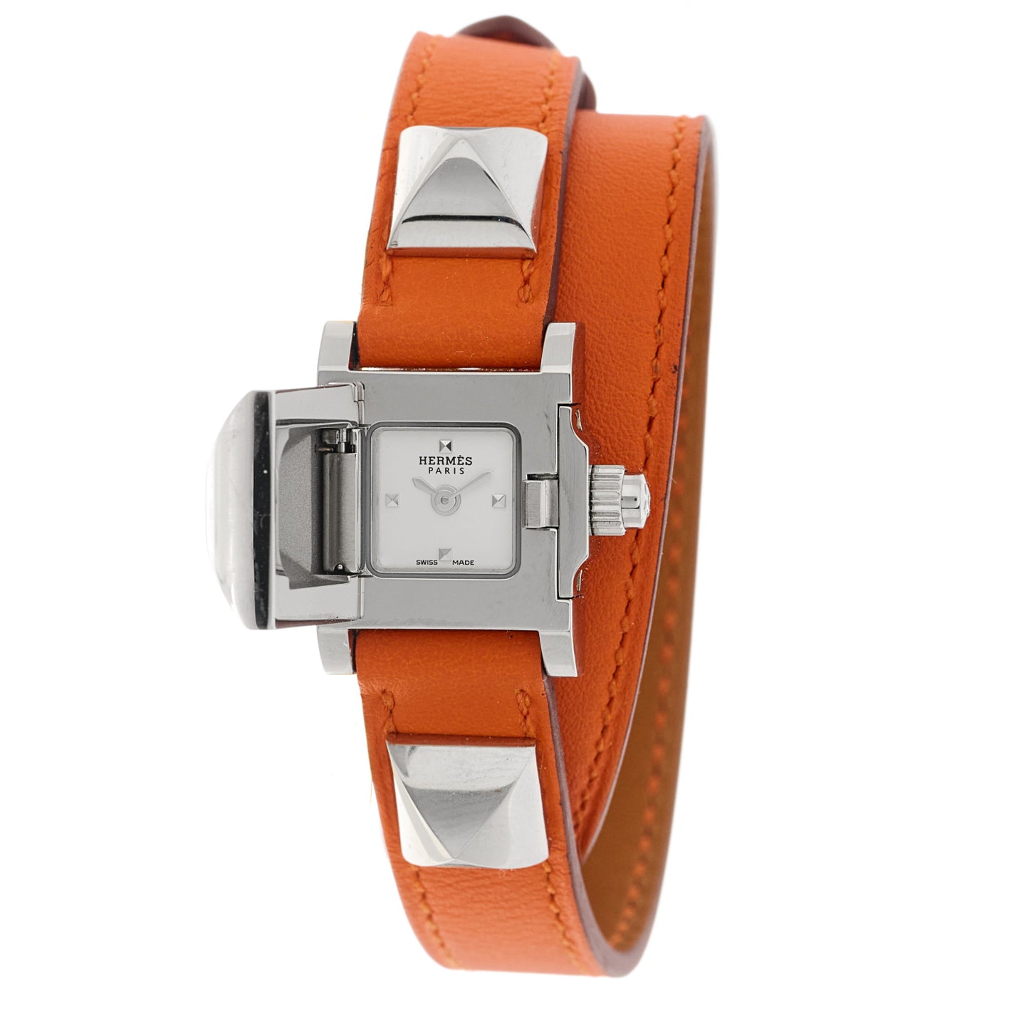Stainless Steel Swift 16mm Medor Double Tour Quartz Watch Orange