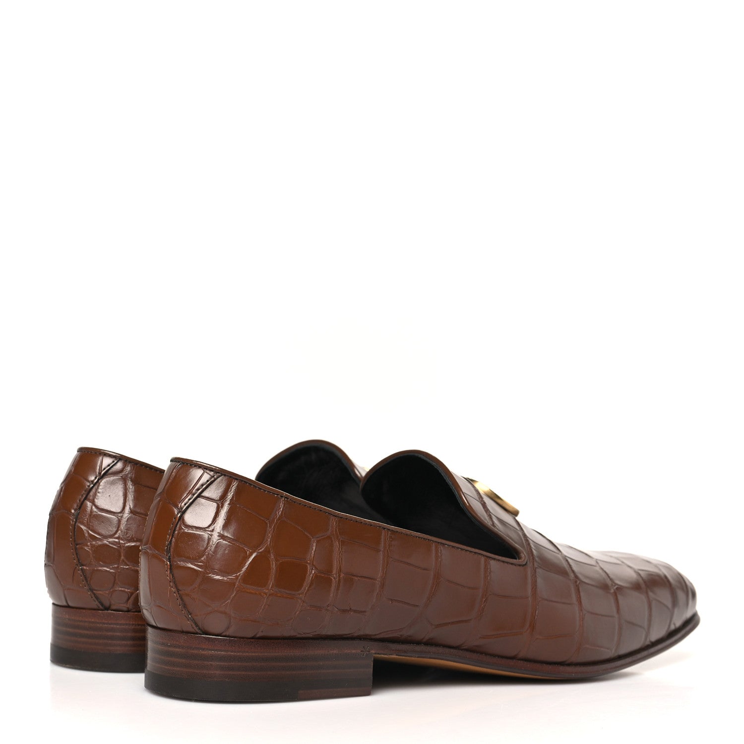 Gucci Alligator Mens Loafers 10 Brown 5 of 10