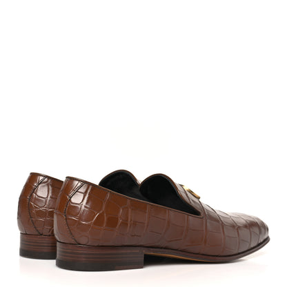 Gucci Alligator Mens Loafers 10 Brown 5 of 10