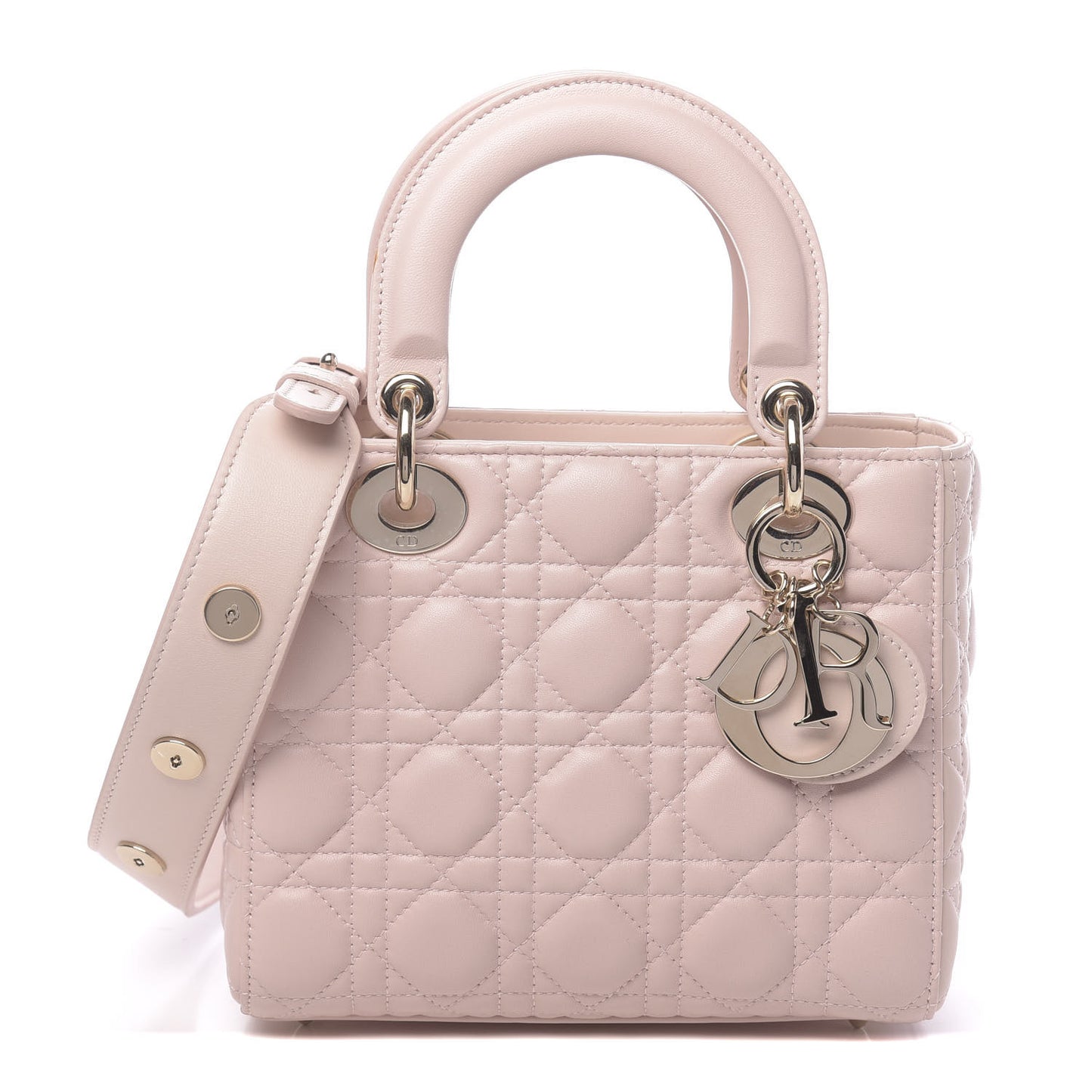 Lambskin Cannage Small Lucky Badges My Lady Dior Pink