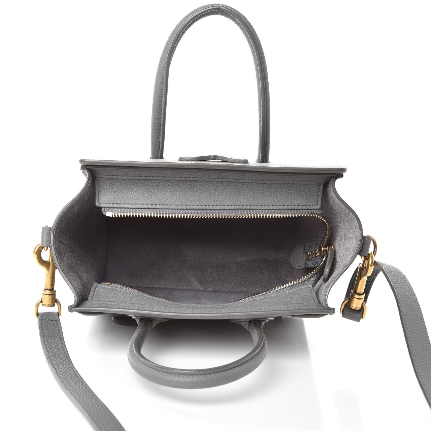 Celine Baby Grained Calfskin Nano Luggage Kohl 6 of 8