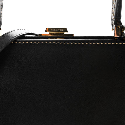 Delvaux Calfskin Evasion Top Handle Frame Bag Black 7 of 9