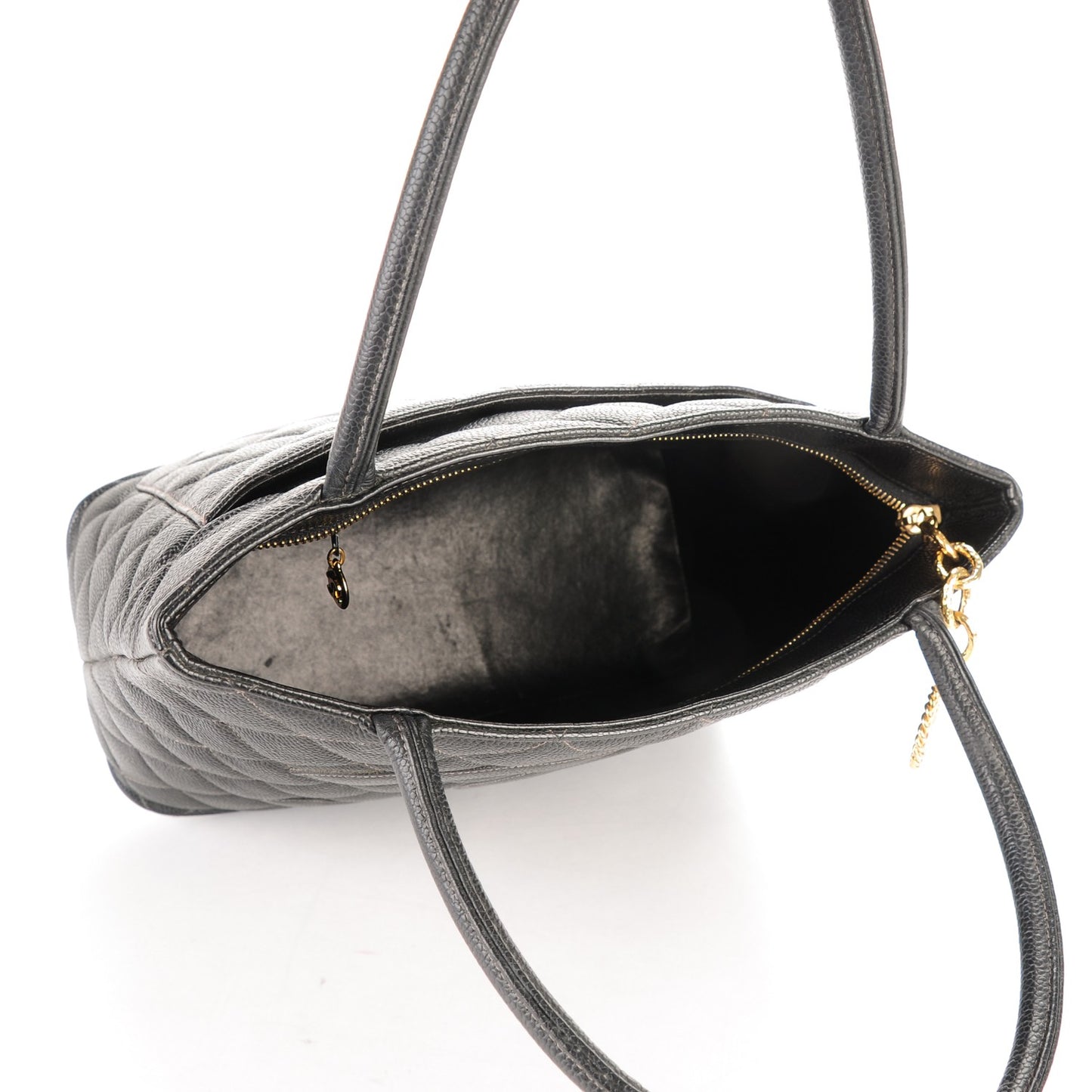 Caviar Quilted Medallion Tote Black
