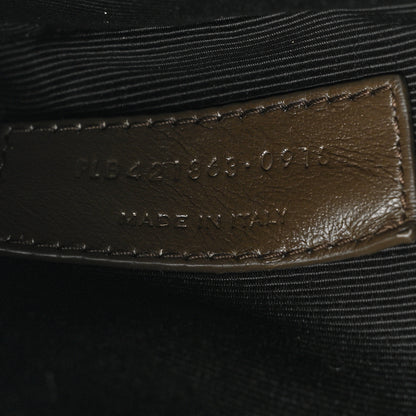 Saint Laurent Calfskin Crocodile Embossed Baby Sac De Jour Dark Brown 7 of 13