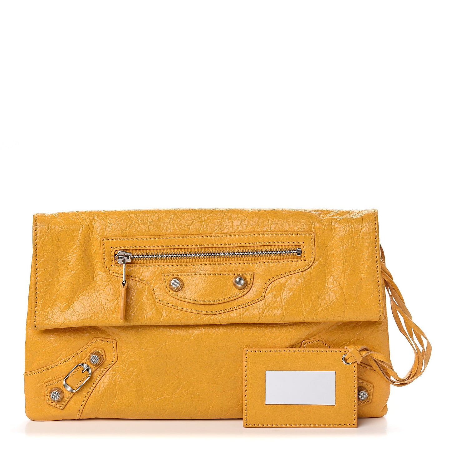 Agneau Giant 12 Silver Hardware Envelope Clutch Mangue