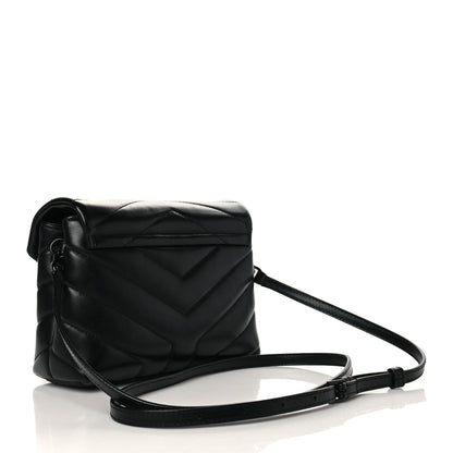Saint Laurent Calfskin Y Quilted Monogram Toy Loulou Crossbody Bag Black 3 of 11
