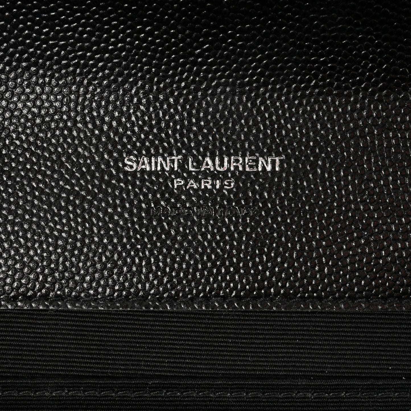Grain De Poudre Matelasse Chevron Monogram Envelope Clutch Black