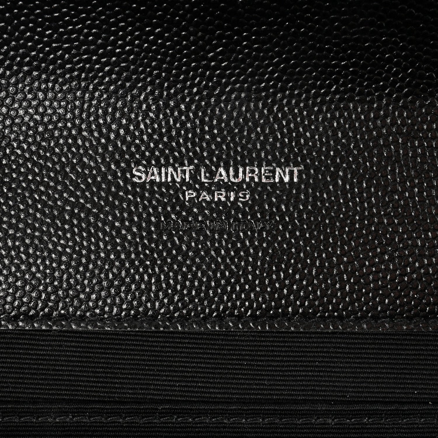 Saint Laurent Grain De Poudre Matelasse Chevron Monogram Envelope Clutch Black 6 of 8