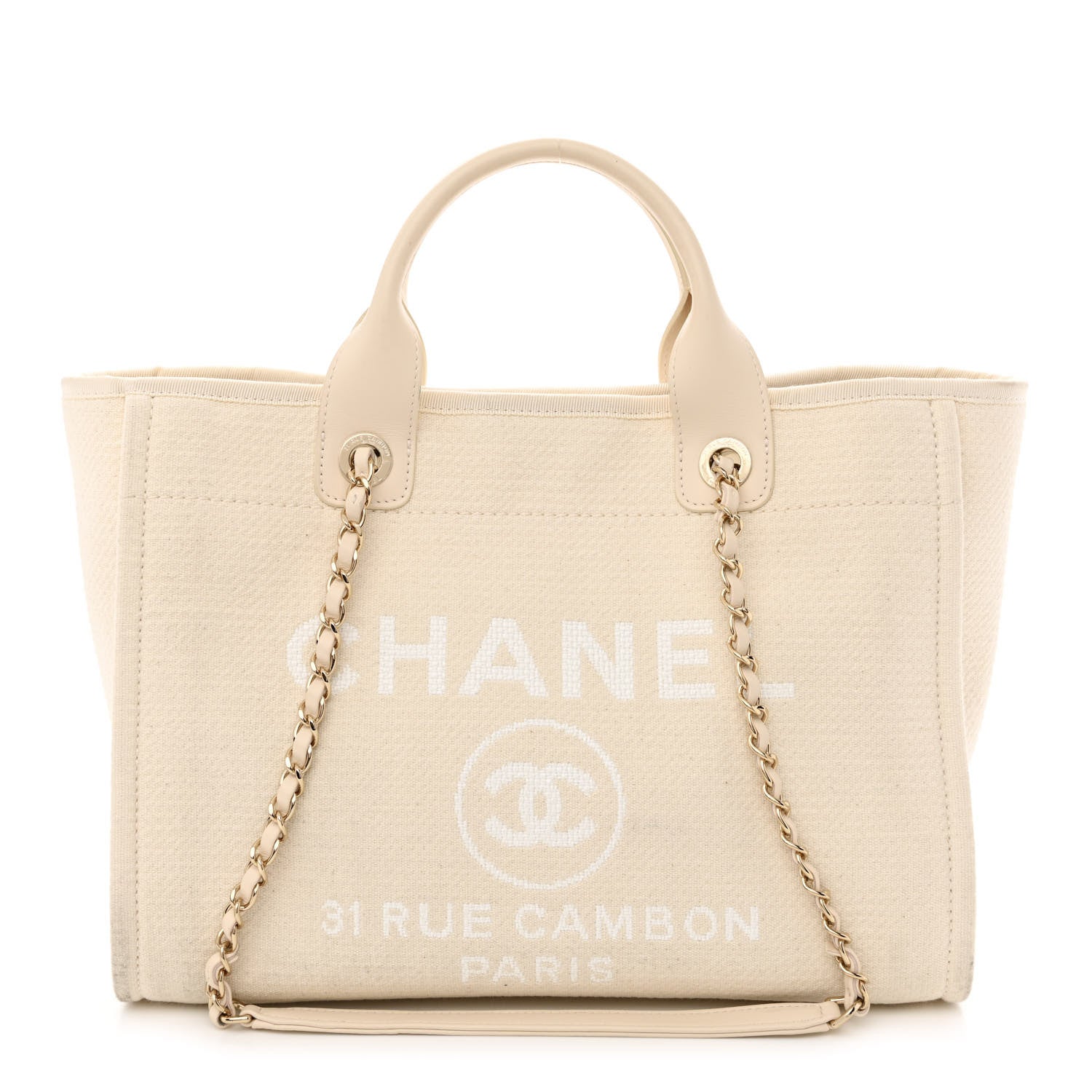 Chanel Mixed Fibers Small Deauville Tote White 3 of 14