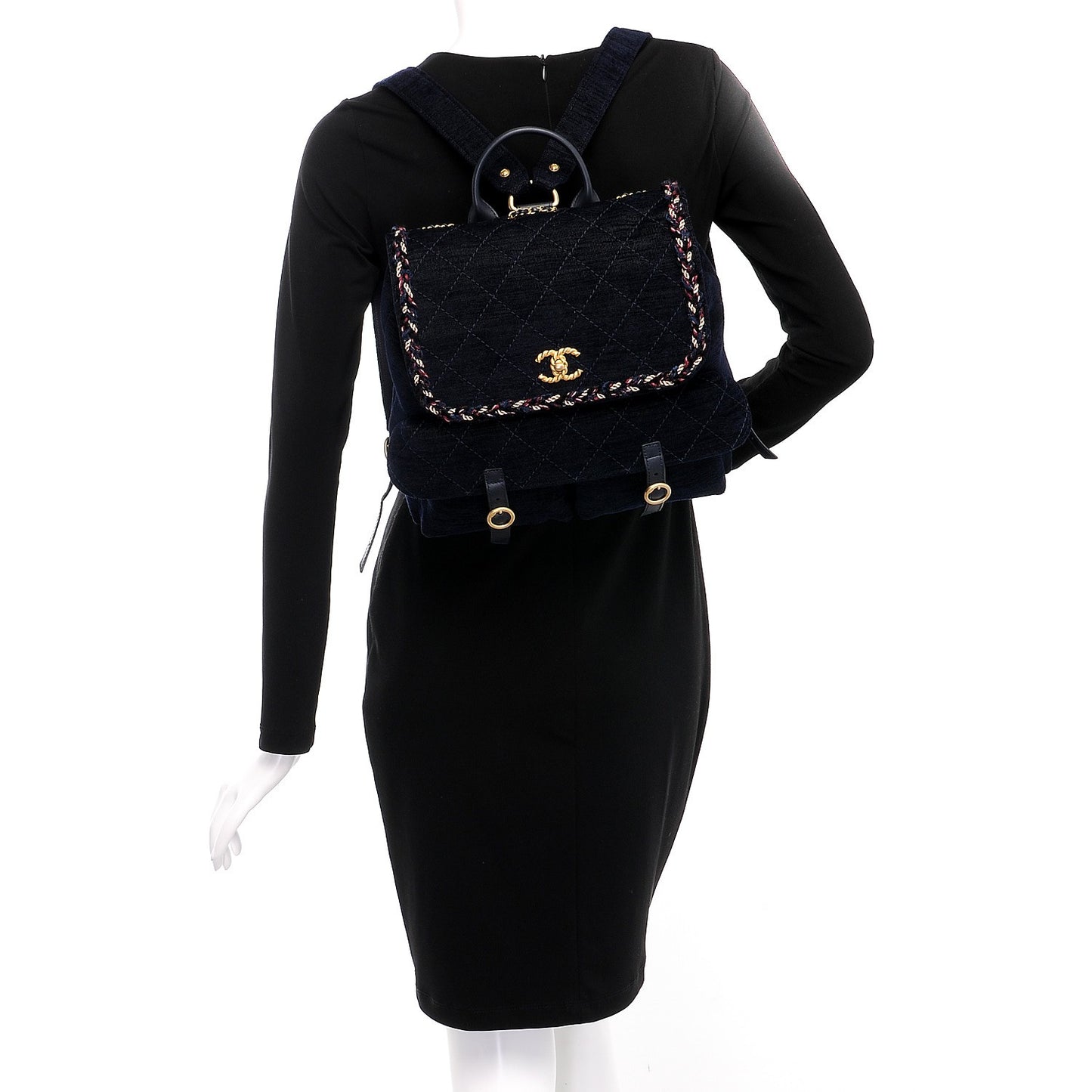 Wool Velvet Parisian Stroll Backpack Navy