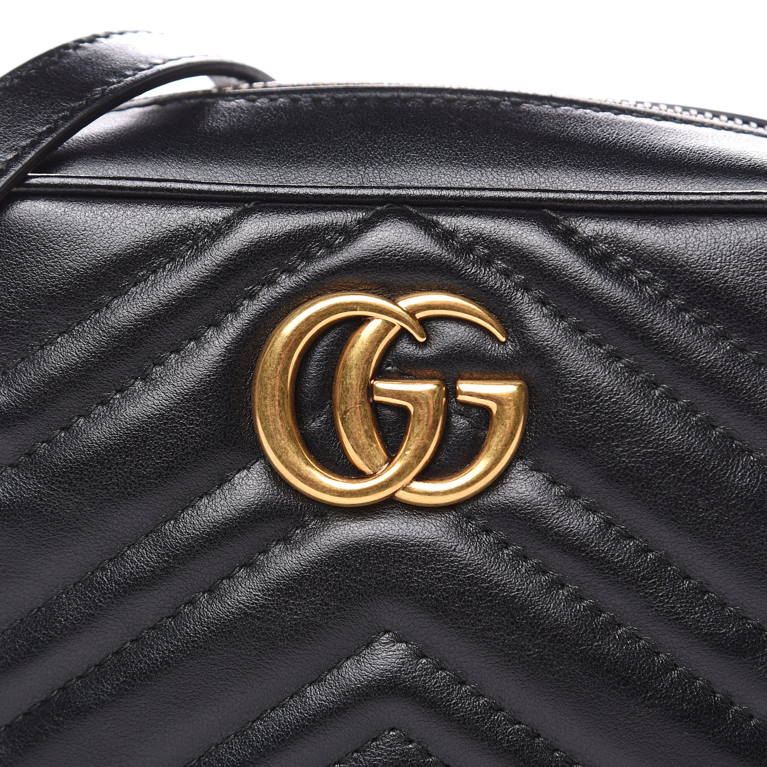 Gucci Calfskin Matelasse Mini GG Marmont Chain Shoulder Bag Black 11 of 11