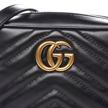 Gucci Calfskin Matelasse Mini GG Marmont Chain Shoulder Bag Black 11 of 11