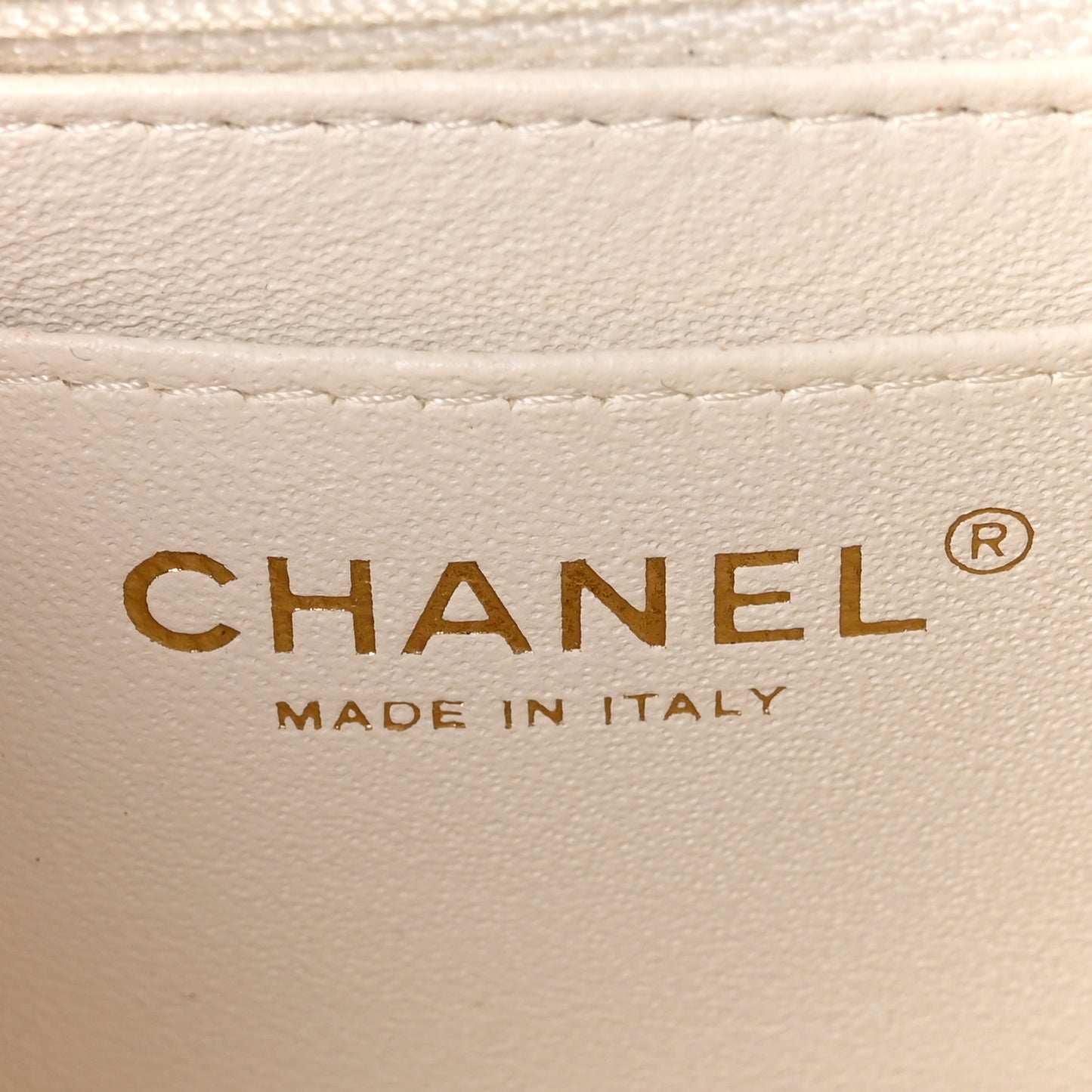 Lambskin Quilted Mini Rectangular Flap White