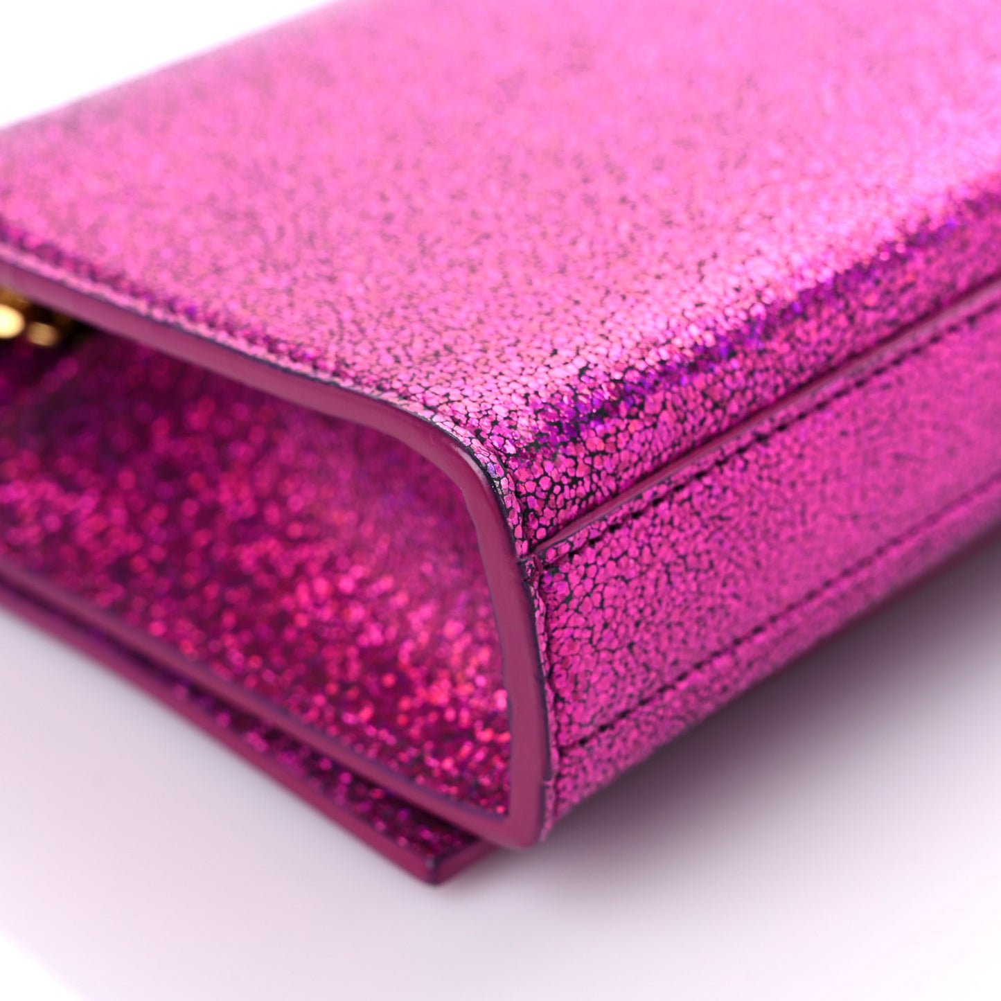 Metallic Calfskin Small Classic Monogram Kate Satchel Fuchsia