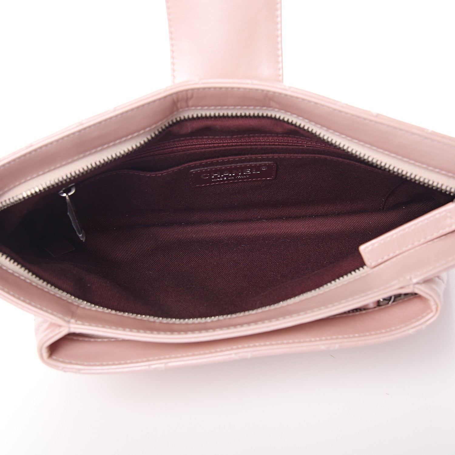 Chanel Glazed Calfskin Quilted Coco Pleats Clutch Light Pink 4 of 11