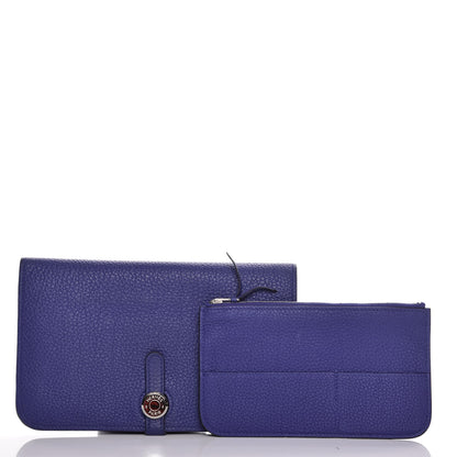 Hermes Togo Dogon Duo Wallet Bleu Electrique 11 of 13