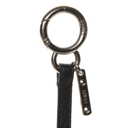 Fendi Lambskin Fox Fur Super Karlito Pom Pom Bag Charm Black White 3 of 4