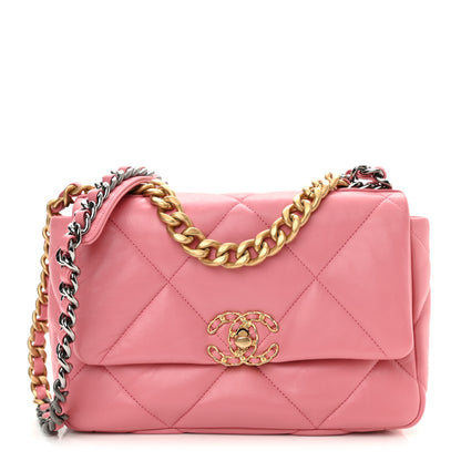 Chanel Lambskin Quilted Medium Chanel 19 Flap Pink 1 of 10