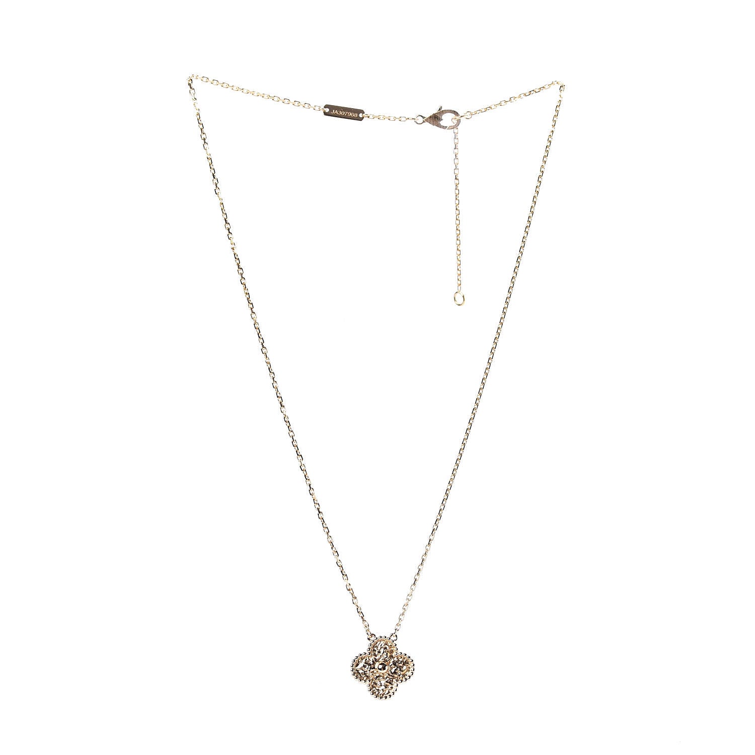 Van Cleef & Arpels 18K Yellow Gold Vintage Alhambra Pendant Necklace 3 of 7
