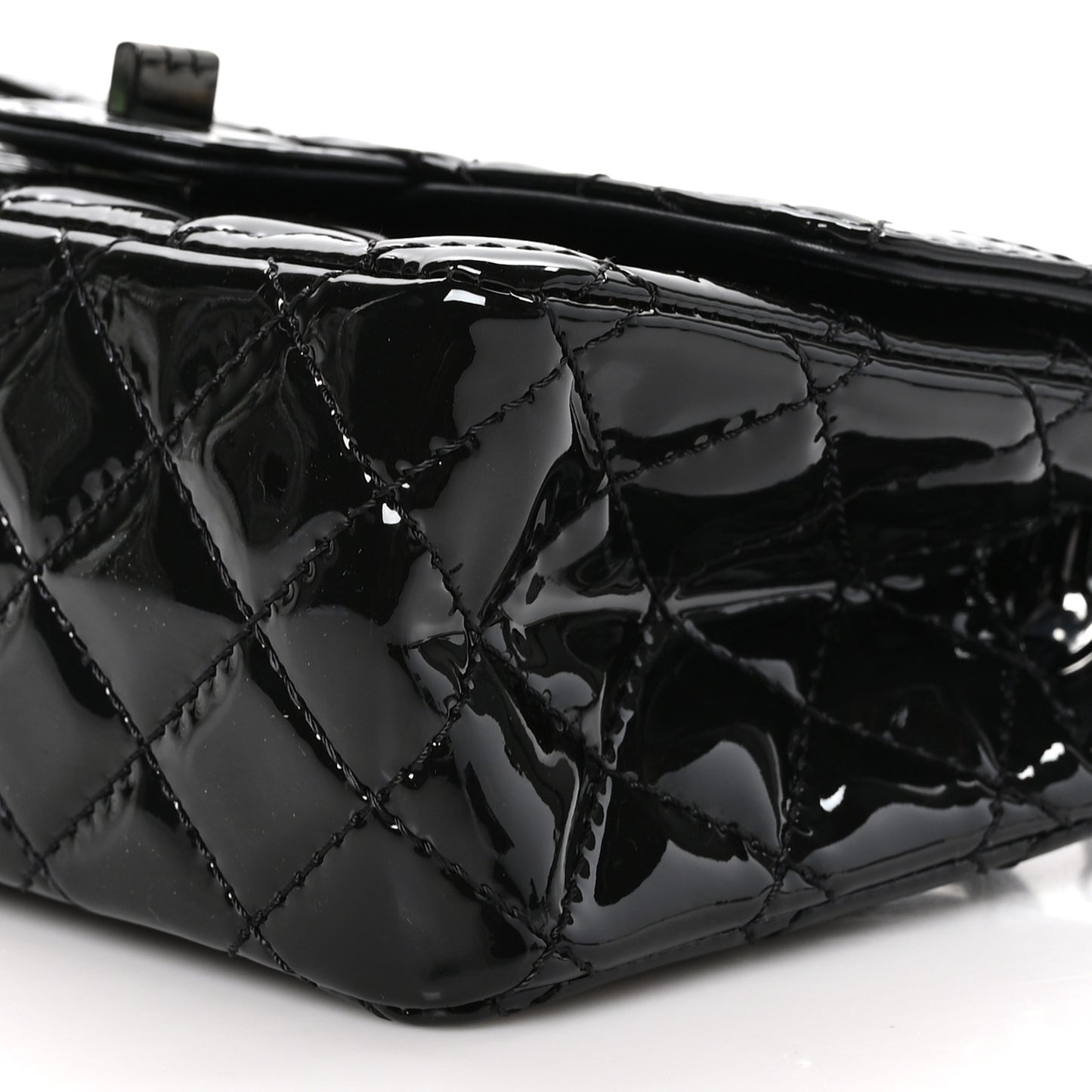 Patent Calfskin Quilted 2.55 Reissue Mini Flap So Black