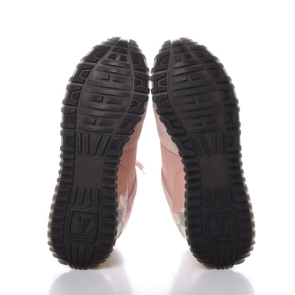 Louis Vuitton Suede Damier Azur Run Away Sneakers 38 Pink 6 of 9