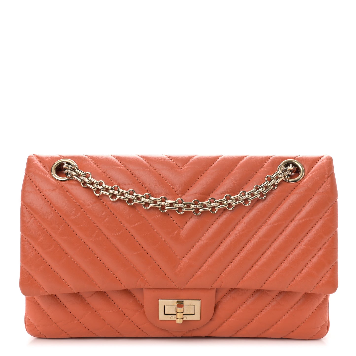 Calfskin Chevron Quilted 2.55 Reissue 225 Flap Orange