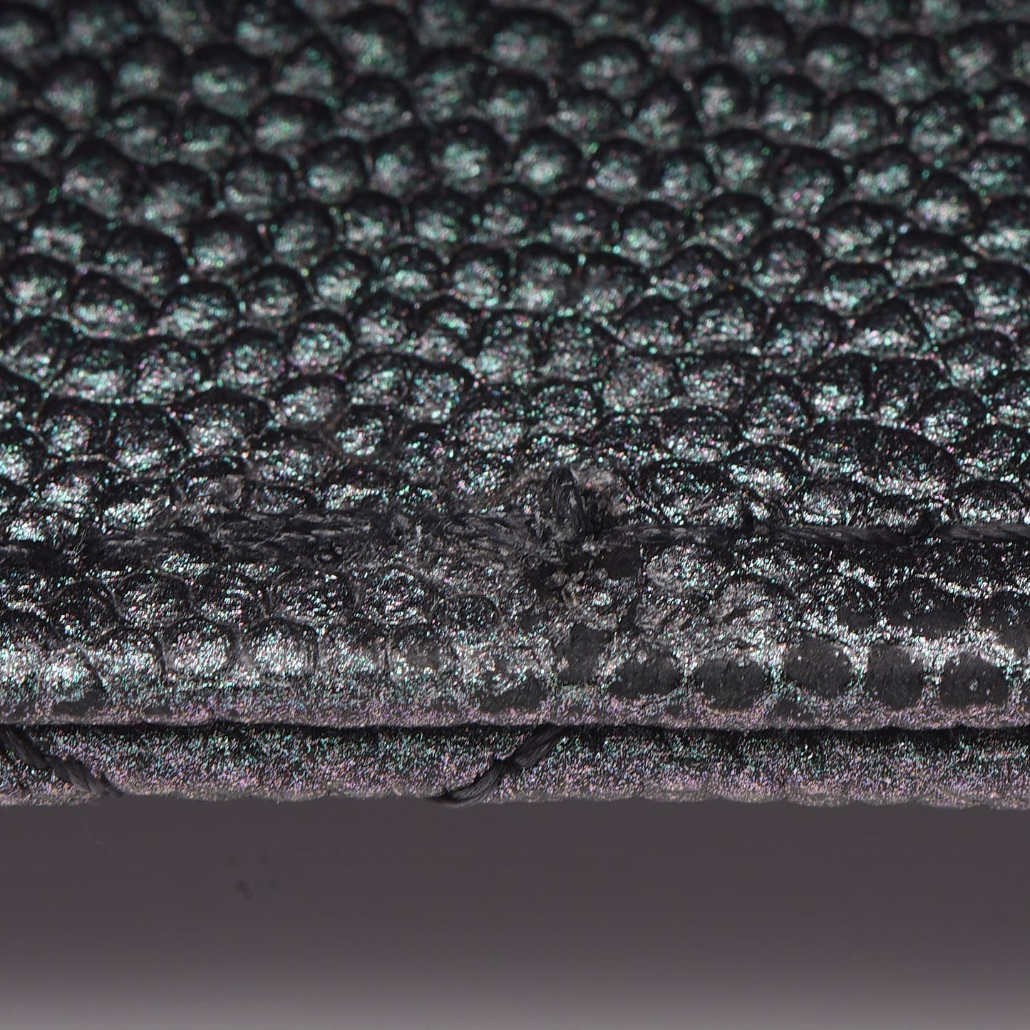 Iridescent Caviar Quilted Wallet On Chain WOC Black