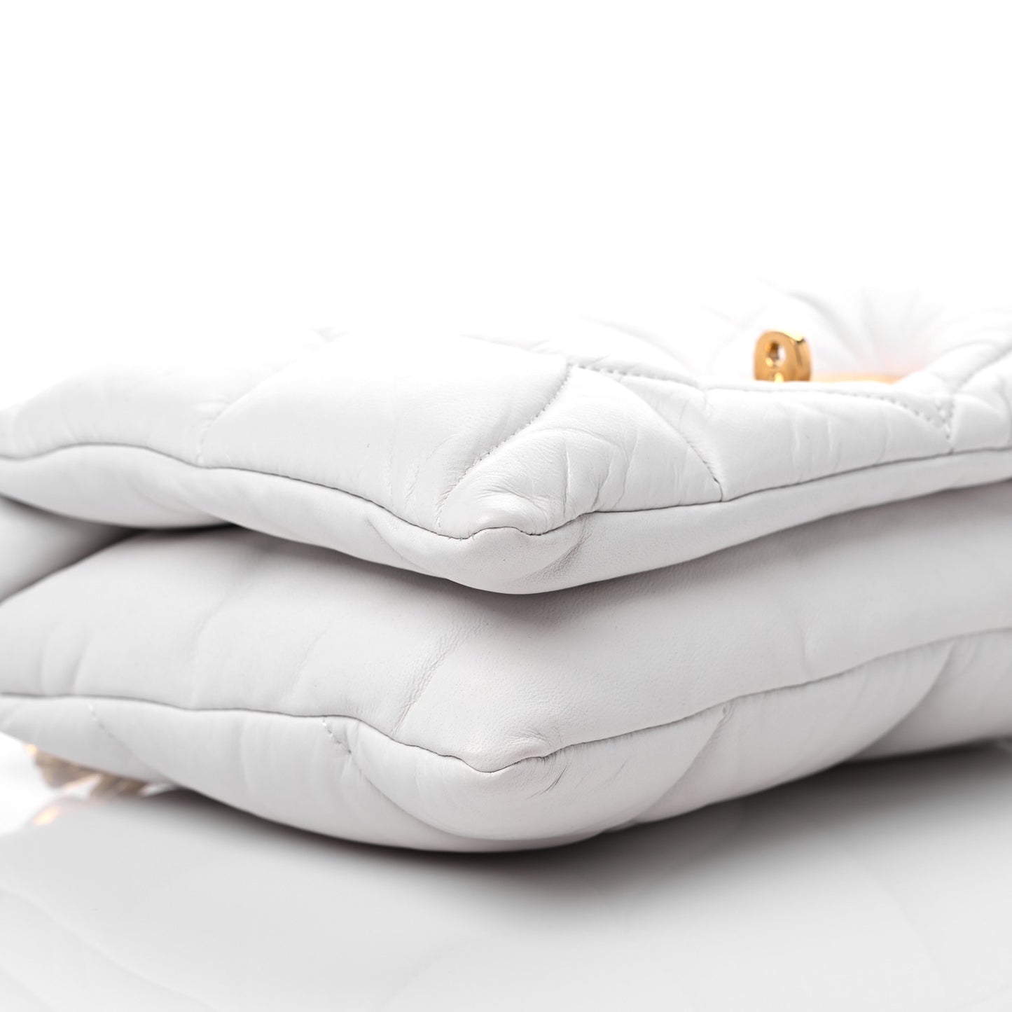 Nappa Pillow Quilted Little Softie Bag White