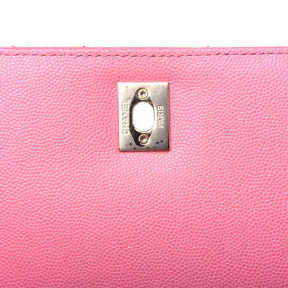 Chanel Caviar Chevron Quilted Small Coco Handle Flap Pink 10 of 15