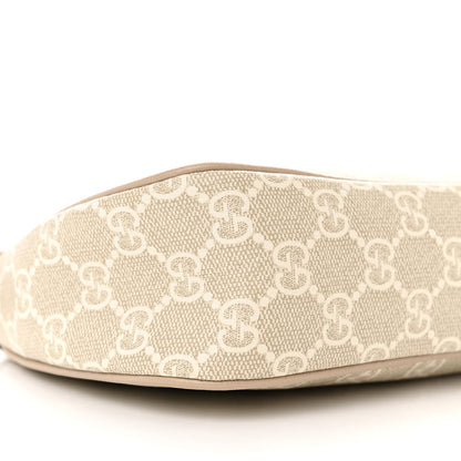 Gucci GG Supreme Monogram Textured Dollar Calfskin Small Ophidia Hobo Beige Mystic White Oatmeal 9 of 10
