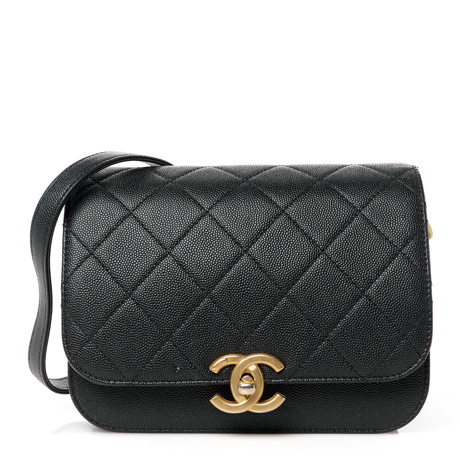 Chanel Caviar Mini Messenger Bag Black 1 of 11