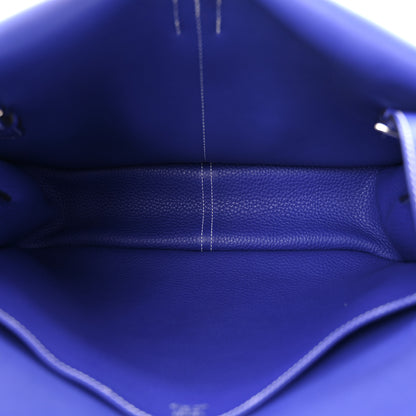 Hermes Taurillon Clemence Halzan 31 GM Bleu Electrique 5 of 12