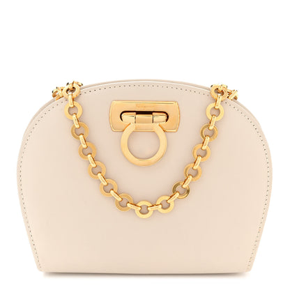 Salvatore Ferragamo Calfskin Gancini Mini Chain Crossbody Ivory 1 of 11