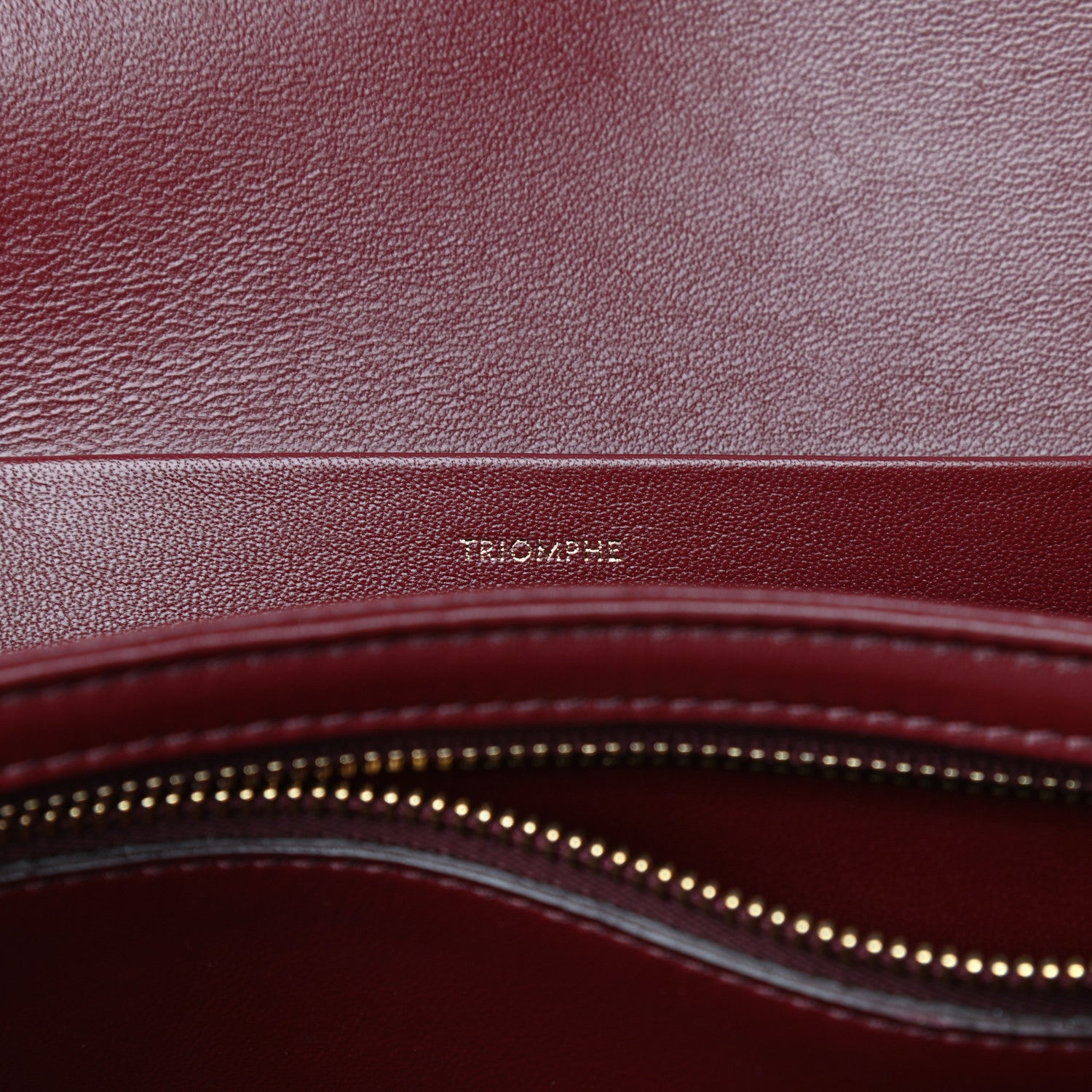 Celine Shiny Calfskin Medium Triomphe Light Burgundy 8 of 10