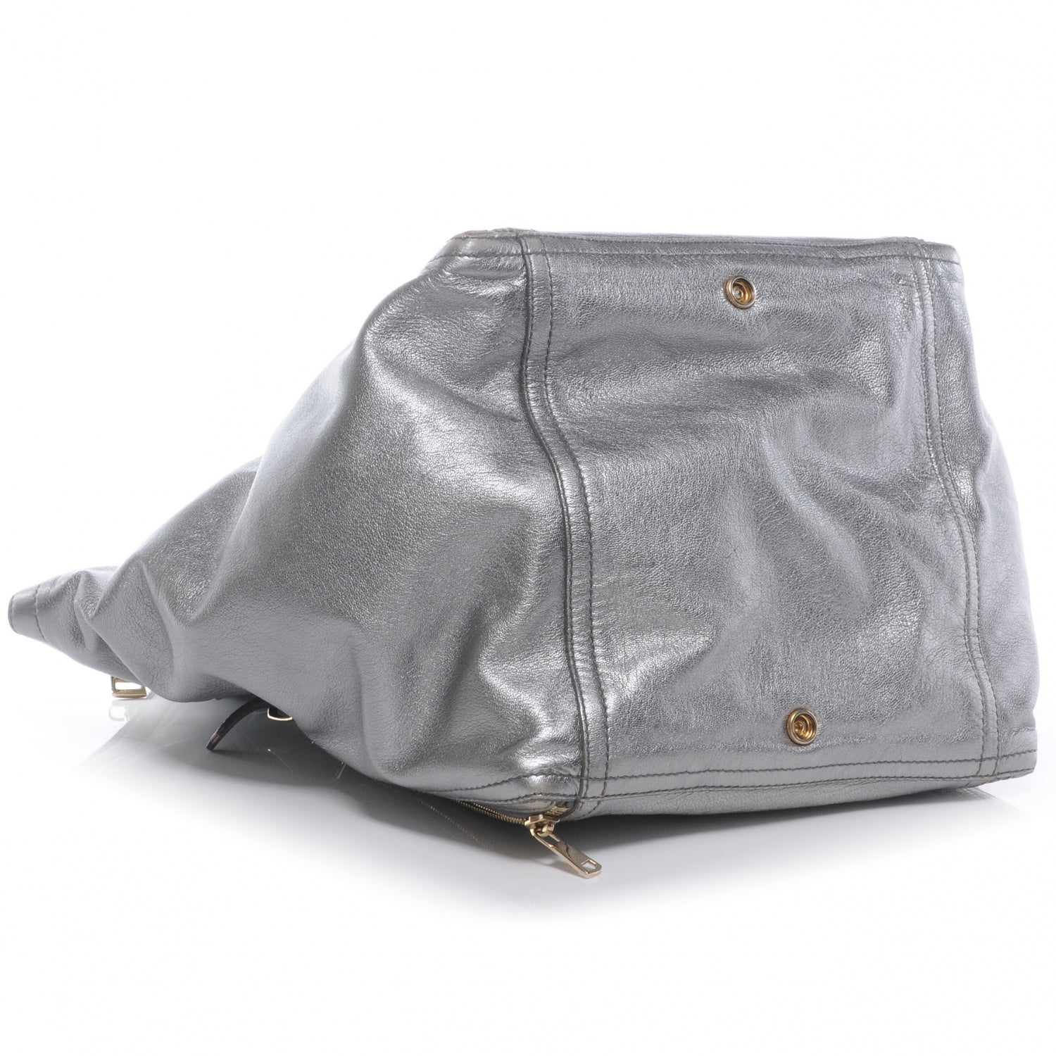Saint Laurent Leather Medium Downtown Tote Silver 4 of 7