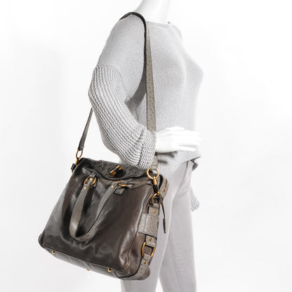 Saint Laurent Ostrich Goatskin Large Rive Gauche Grey 2 of 9