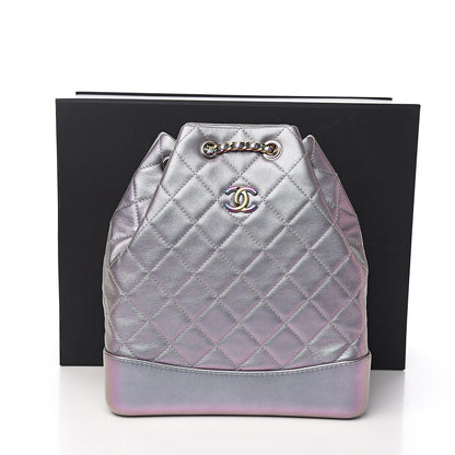 Chanel Iridescent Lambskin Calfskin Quilted Gabrielle Backpack Light Purple 9 of 9