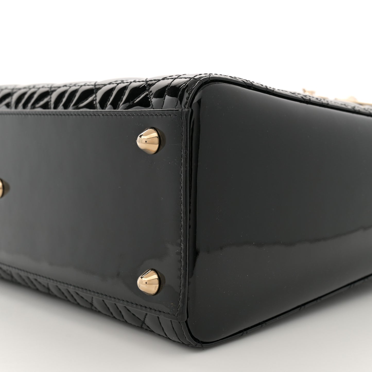 Patent Cannage Large Lady Dior Black