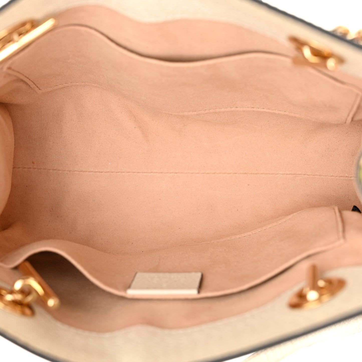 GG Supreme Monogram Flora Textured Calfskin Small Padlock Tote Beige Ebony Multicolor Mystic White